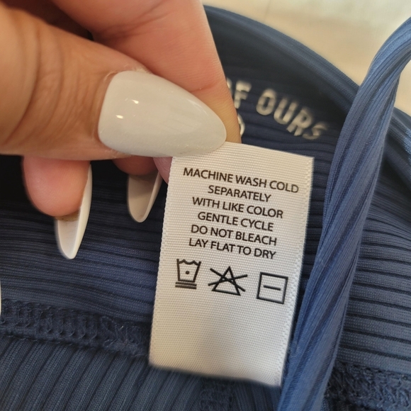 Year of Ours Ribbed Lace Up Football Leggings in Navy size Medium - Picture 9 of 17